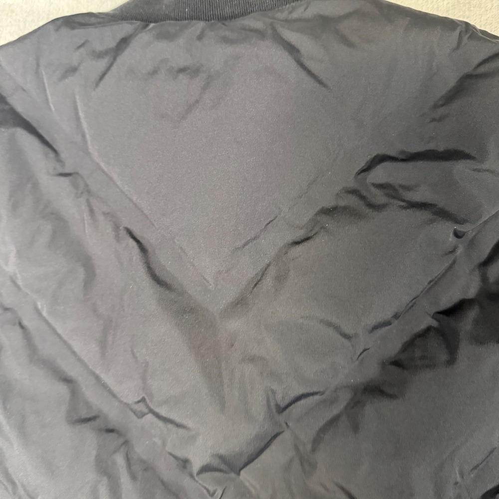 Athleta Black Chevron Quilted Puffer Vest Full Zip Sleeveless Jacket Medium - Picture 5 of 6